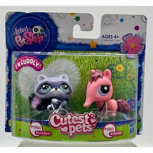 2011 Littlest Pet Shop-Cutest Pets #2580 Raccoon/#2581 Anteater BRAND NEW
